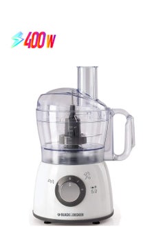 400W 18 Functions Food Processor With 4 Accessories Stainless Steel Blades And 2 Speed Pulse Function, 1.2 Litre, Fx400-B5 White