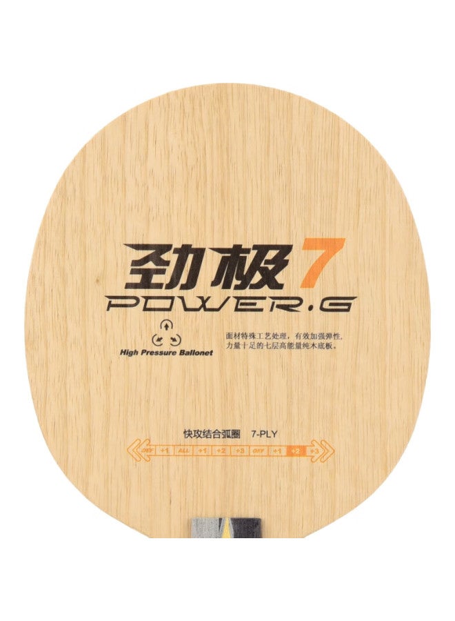 DHS شفرة تنس الطاولة Dhs Jingji 7، خشب نقي بسبع طبقات، مضرب تنس طاولة بجودة 5 نجوم و6 نجوم، مجموعة DIY، مقبض مستقيم - Image 3