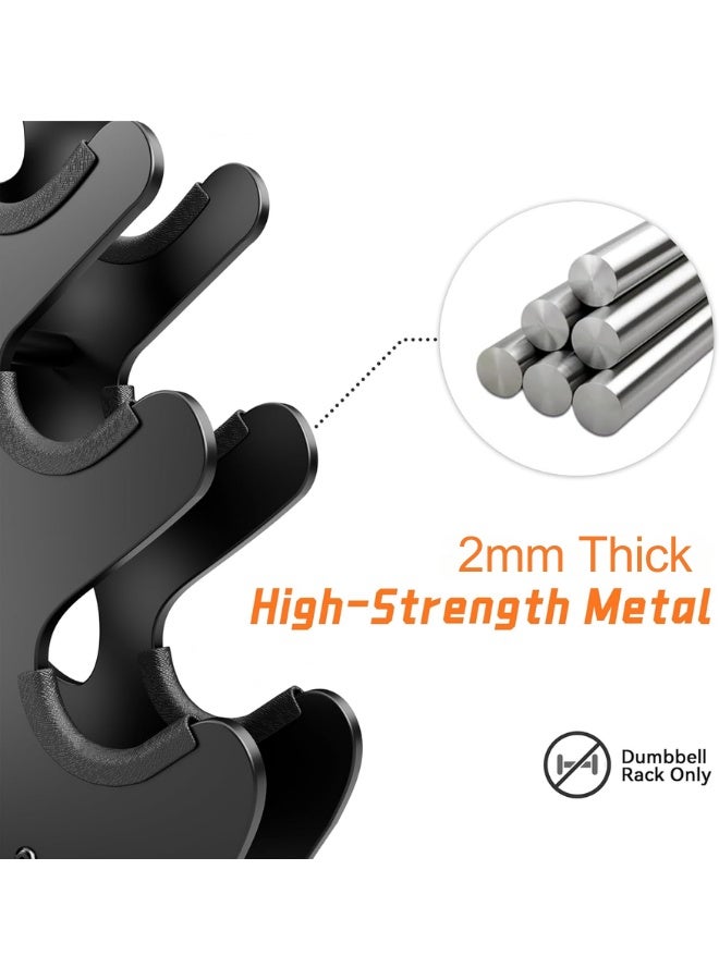 دوغي 【لا تشمل الدمبل】حامل دمبل مع وسادات مضادة للانزلاق لصالة الألعاب الرياضية المنزلية، تصميم إطار على شكل A مضغوط مع مقبض، حامل دمبل مستوحى من المرجان ويوفر توفيراً للمساحة - Image 3
