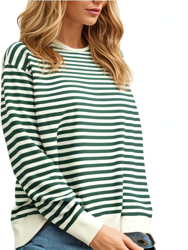 MACK JONNEY Women Striped T-Shirt || T-Shirt for Women || Full Sleeve T Shirt || T-Shirt-MACK640644 - Image 2