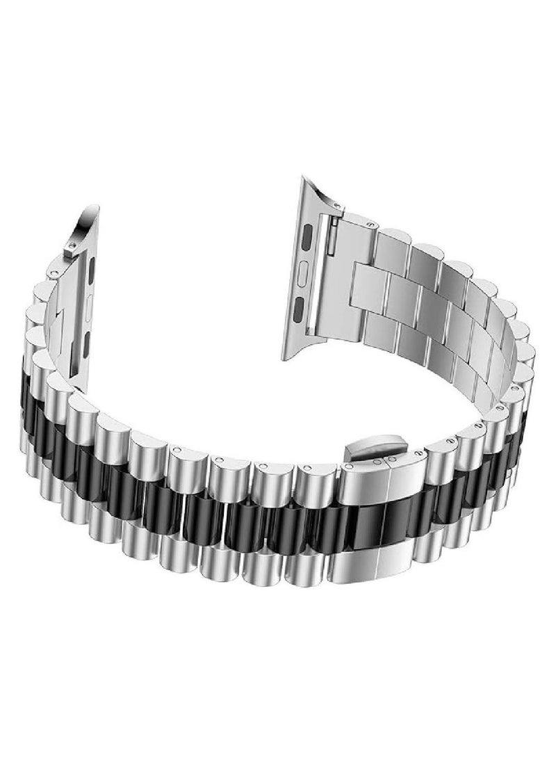 Replacement Band Compatible with Apple Watch 45mm / 44mm / 42mm, Stainless Steel Solid Strap Metal Bracelet for Apple Watch Series 7/6/5/4/3/2/SE - Image 2
