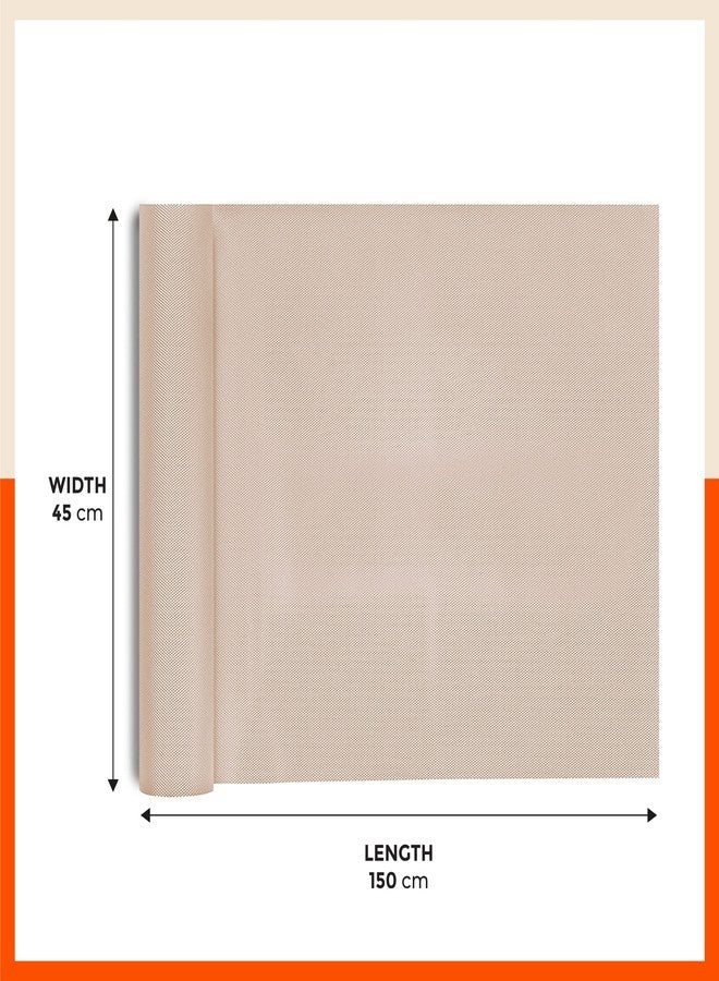 Bathla Multipurpose (45cm x 1.5m) Shelf Liner for Kitchen, Drawer, Table, Fridge | Anti-Slip, Temperature Resistant, Washable, Reusable (Diamond Textured, Beige, Pack of 3) - Image 5