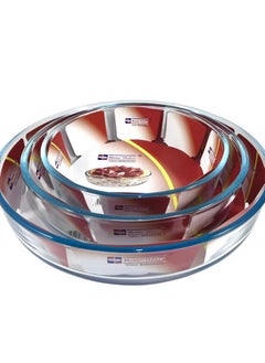 Homemaker Turkish-Made Premium 3-Piece Round Glass Baking Dish Set – 3L, 2.1L & 1.5L – Clear, Elegant & Oven-Safe for Everyday Baking and Serving  - Image 5