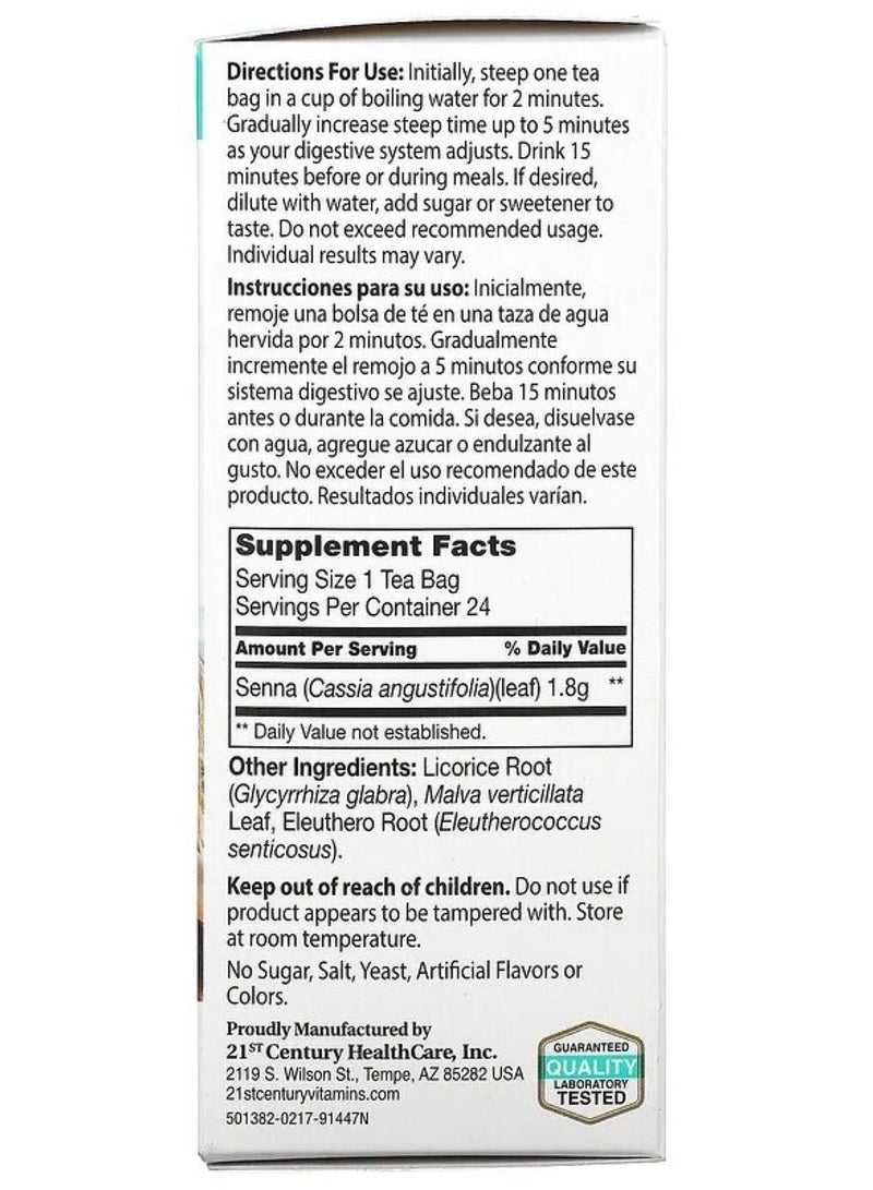 القرن الحادي والعشرون شاي التنحيف العشبي، طبيعي بالكامل، خالٍ من الكافيين، 24 كيس شاي، 1.7 أونصة (48 جم)2 - Image 2