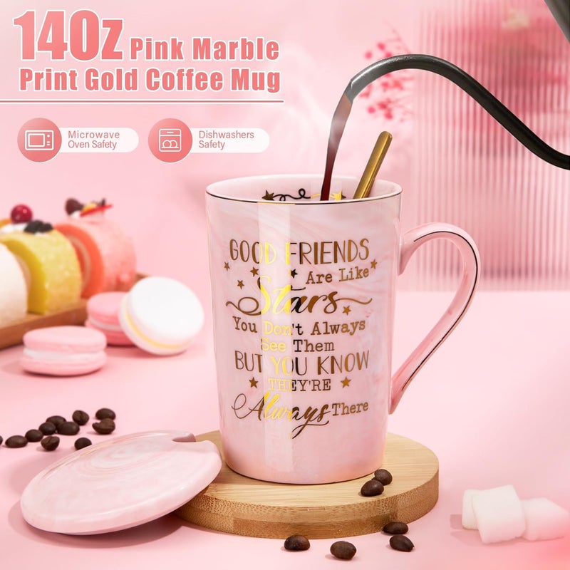 ALBISS Inspirational Gift for Friend, Thank You Gifts for women，هدايا للنساء فخمه with Scented Candle，Bath Salts，Ceramic Mug with Gold Print，Card，Gift Box Birthday Christmas عيد الفطر for Her，Friend，Besties - Image 2