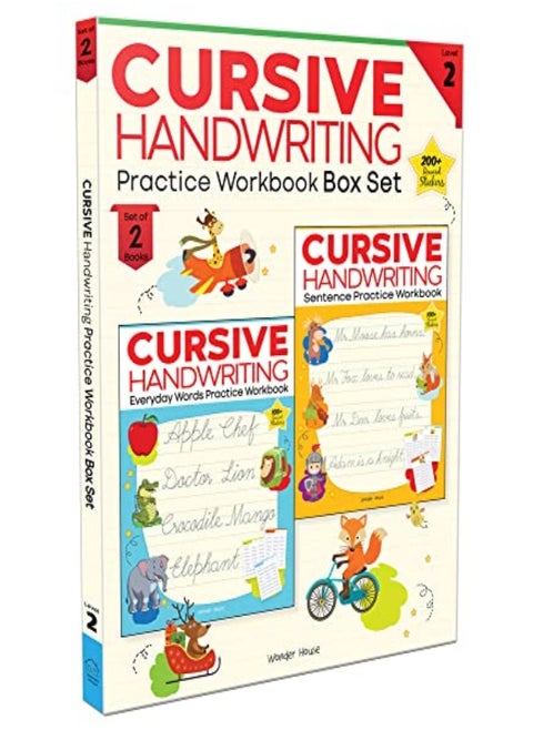 Cursive Handwriting Everyday Letters And Sentences Level 2 Practice Workbooks For Children Set by Wonder House Books Paperback