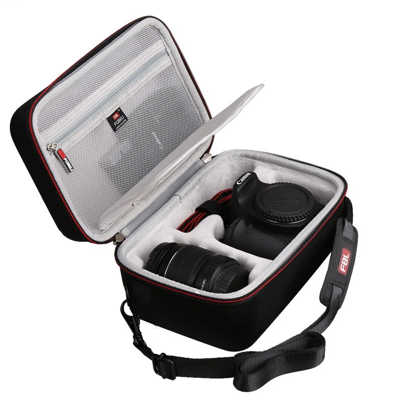 FBLFOBELI EVA Travel Storage Case for Canon EOS Rebel T7 / T8i / T5 / R50 / R100 DSLR Camera with 18-55mm Lens, Camera Protective Waterproof Carrying Bag (Case Only) (Black) - Image 1