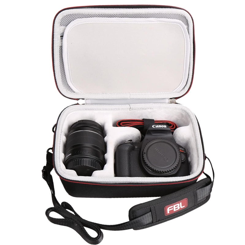 FBLFOBELI EVA Travel Storage Case for Canon EOS Rebel T7 / T8i / T5 / R50 / R100 DSLR Camera with 18-55mm Lens, Camera Protective Waterproof Carrying Bag (Case Only) (Black) - Image 2