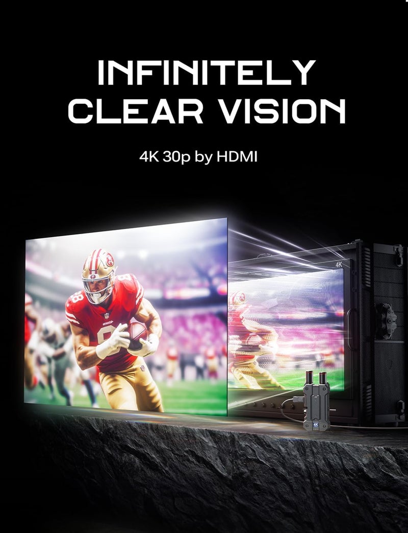 HollyView Hollyland Mars 4K Wireless Transmitter Receiver 5G SDI HDMI Video Transmission System, 4Kp30/1080p60, Support 23.98/29.97/59.94 FPS SDI Out, 450FT Los Range 66ms Latency, 4 App Monitoring (1TX+1RX) - Image 4