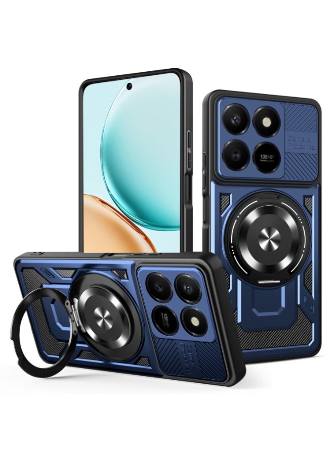 جراب وغطاء حماية مقاوم للصدمات وحمايه للكاميرا ومتوافق مع Honor X7d (ازرق)