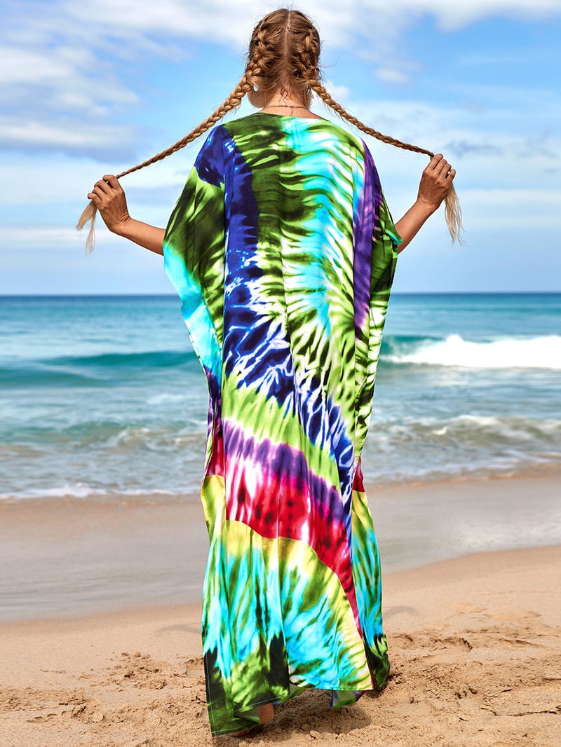 Womens Robe Skirt Long Dress Bikini Cover Up Beach Swimear Coverups Colours Printing Robes - Image 2