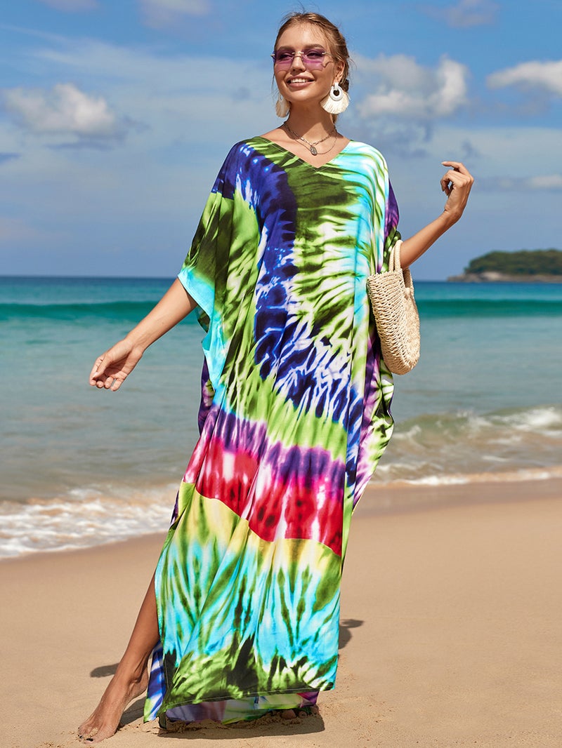 Womens Robe Skirt Long Dress Bikini Cover Up Beach Swimear Coverups Colours Printing Robes - Image 3