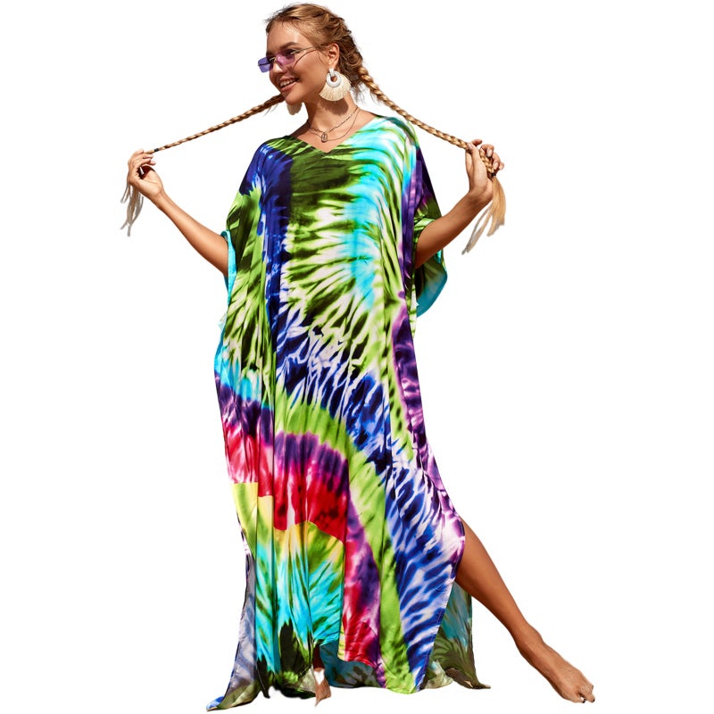 Womens Robe Skirt Long Dress Bikini Cover Up Beach Swimear Coverups Colours Printing Robes - Image 1