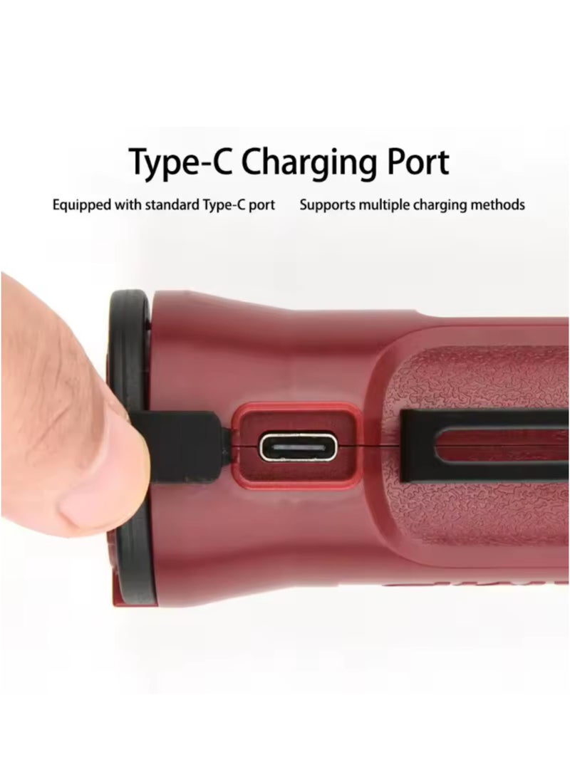 Portable Foldable USB Rechargeable LED Flashlight with Strong Magnetic Hook, Multi-Use for Camping, Work & Emergency - Image 5