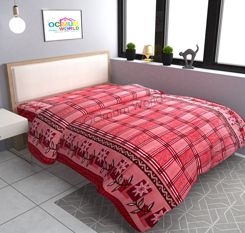 MORADO Double Bed Woollen Fabric Quilt Cover/Duvet Cover/Rajai Cover/Blanket Cover for Winter (90×100 Inch, Red) - Image 5