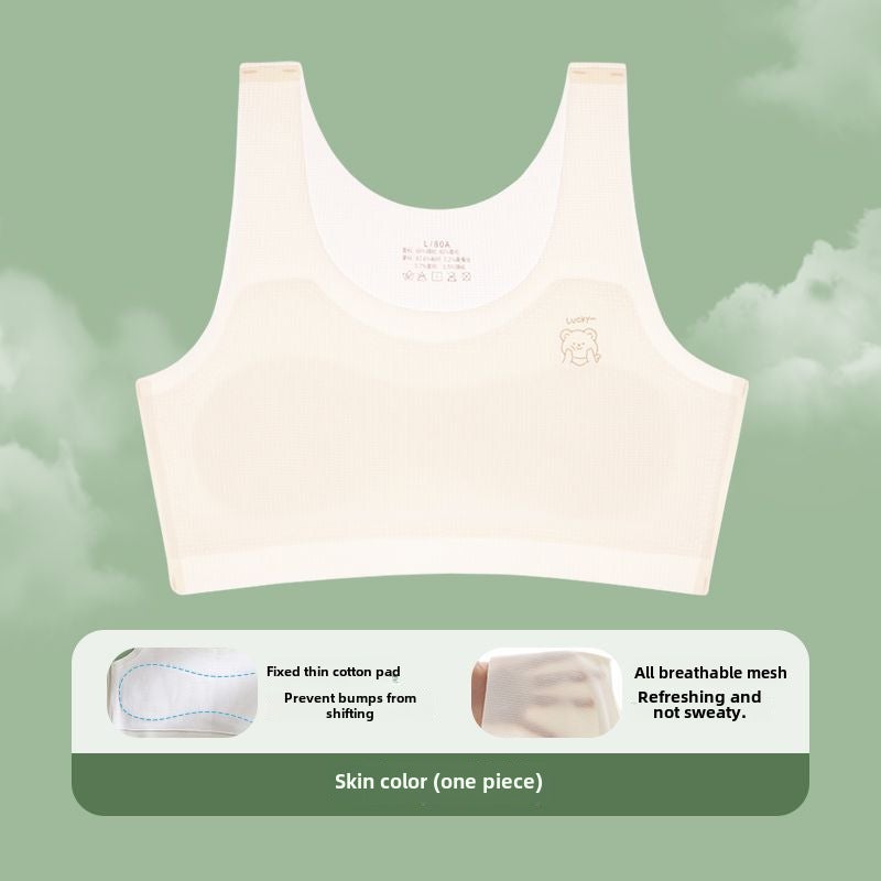 Girls Training Bra Cotton Comfort Seamless 10-14Y 6819 skin color