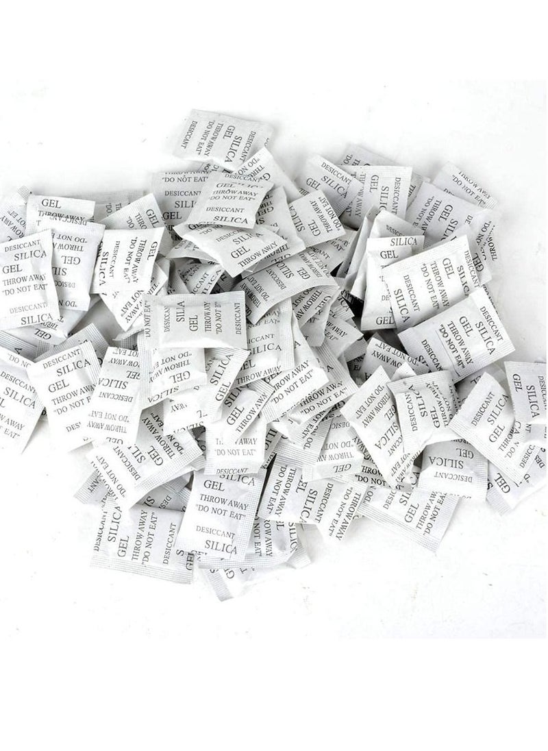 HomarKet - Silica Gel Desiccant Bags,100pcs Non-Toxic Moisture Absorber Desiccant Dehumidifier for Kitchen Clothes Food Storage(1g/100packs) - Image 1