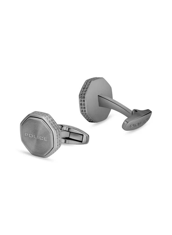 POLICE  Octo Grey Angled Cufflinks for Men  | Best Price UAE