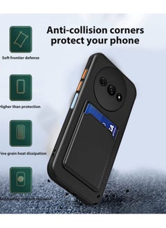 Wtech Silicone TPU With Card Holder Case Cover For Xiaomi Redmi A3 4G 2024 Black  - Image 2