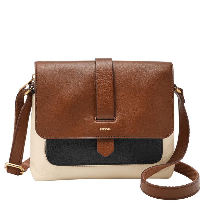 Fossil Women's Kinley Leather Small Crossbody Purse Handbag, Neutral Colorblock (Model: ZB1878104) - Image 1