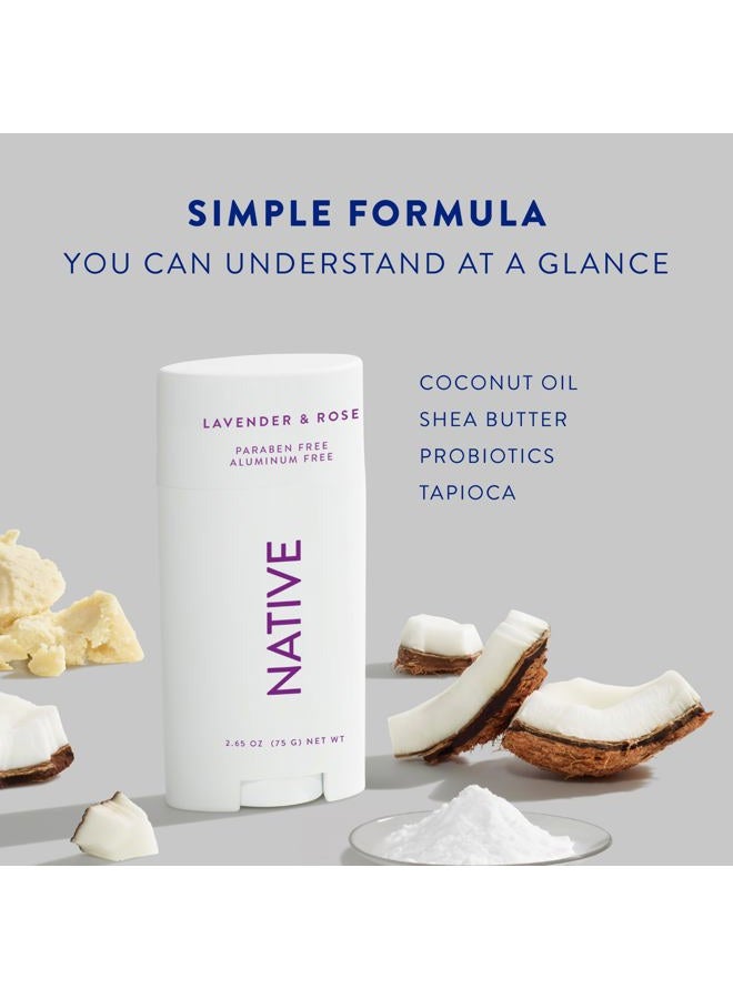 native Deodorant Contains Naturally Derived Ingredients, 72 Hour Odor Control | Deodorant for Women and Men, Aluminum Free with Baking Soda, Coconut Oil and Shea Butter | Lavender & Rose - Image 2