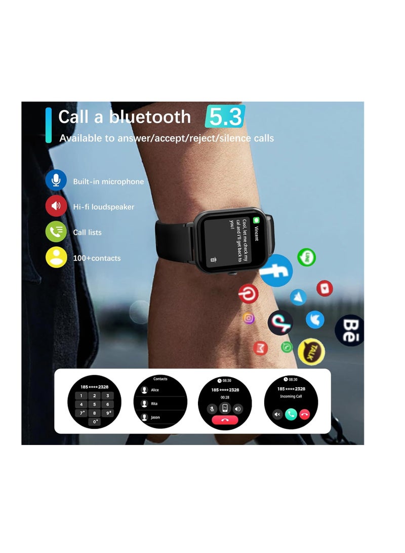 PEJE PEJE ZW01 Smartwatch - 1.83" Display, Bluetooth Calls, 15-Day Battery, IP68 Waterproof, 123+ Sports Modes, SpO2/HR/Sleep Monitor, Prayer Alerts,Smart watch Compatible Android iOS (Silver) - Image 4