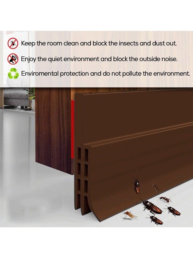 LINJIE شريط ختم الباب، سدادة مسودة الباب تحت ختم الباب للأبواب الخارجية/الداخلية، شريط مسح الباب أسفل مانع مسودة الباب، تجريد الباب السفلي من الطقس العازل للصوت - Image 3