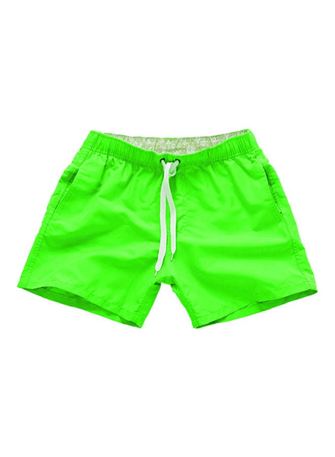 Loquat Summer Drawstring Beach Shorts Fluorescent Green - Image 1