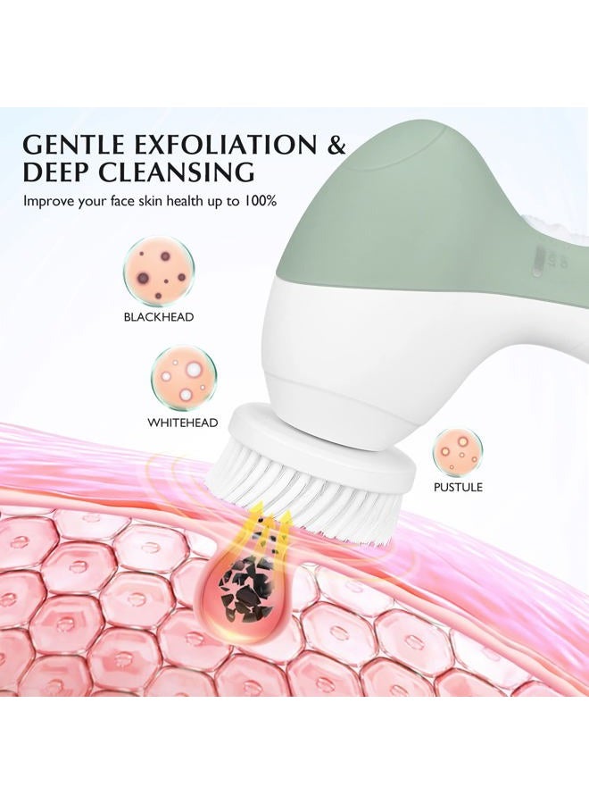 COSLUS Facial Cleansing Brush Silicone Face Scrubber: 7 in 1 FBS-D Electric Exfoliating Rotating Massage Device Waterproof Deep Cleaning Exfoliation Spa Machine - Electronic Skin Care Wash System  - Image 3