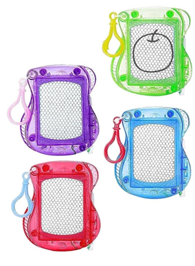 4PCS Mini Magnetic Drawing Board for Kids,Erasable Sketch and Writing Pad with Backpack Keychain Clip,4 Colors Mini Doodle Board Set for Boys Girls,Birthday Party Favor & Goodie Bag Filler - Image 1