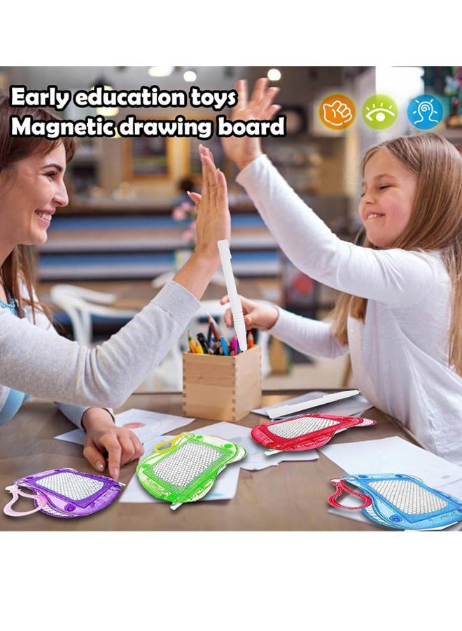 4PCS Mini Magnetic Drawing Board for Kids,Erasable Sketch and Writing Pad with Backpack Keychain Clip,4 Colors Mini Doodle Board Set for Boys Girls,Birthday Party Favor & Goodie Bag Filler - Image 4