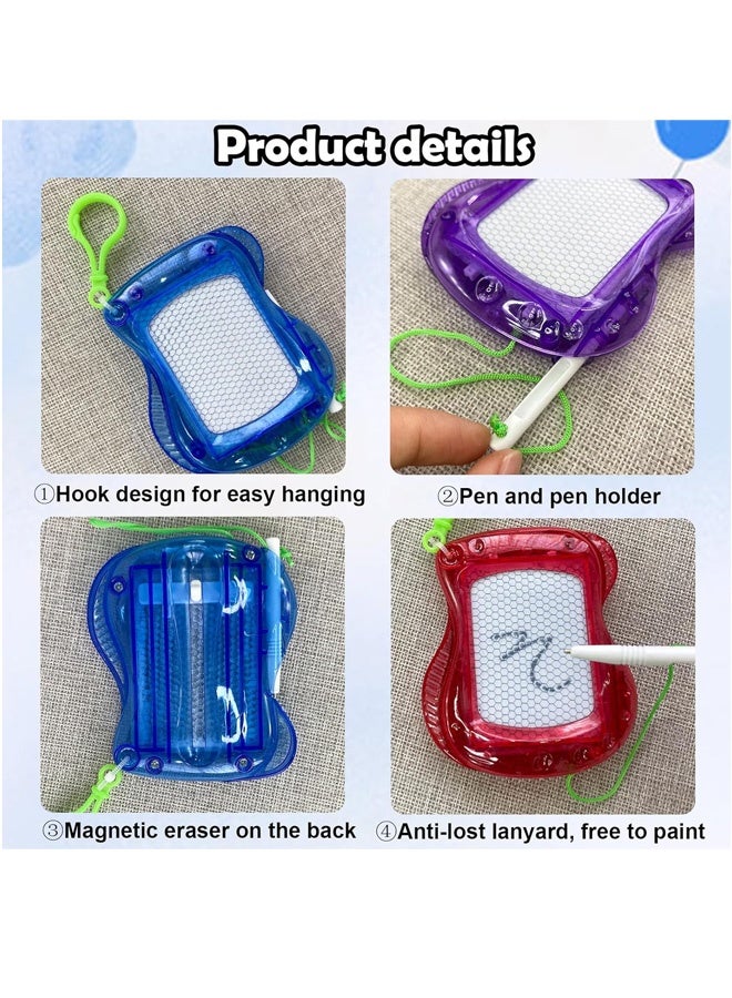4PCS Mini Magnetic Drawing Board for Kids,Erasable Sketch and Writing Pad with Backpack Keychain Clip,4 Colors Mini Doodle Board Set for Boys Girls,Birthday Party Favor & Goodie Bag Filler - Image 2