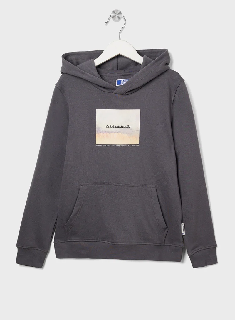 جاك وجونز جونيور Kids Graphic Print Hoodie