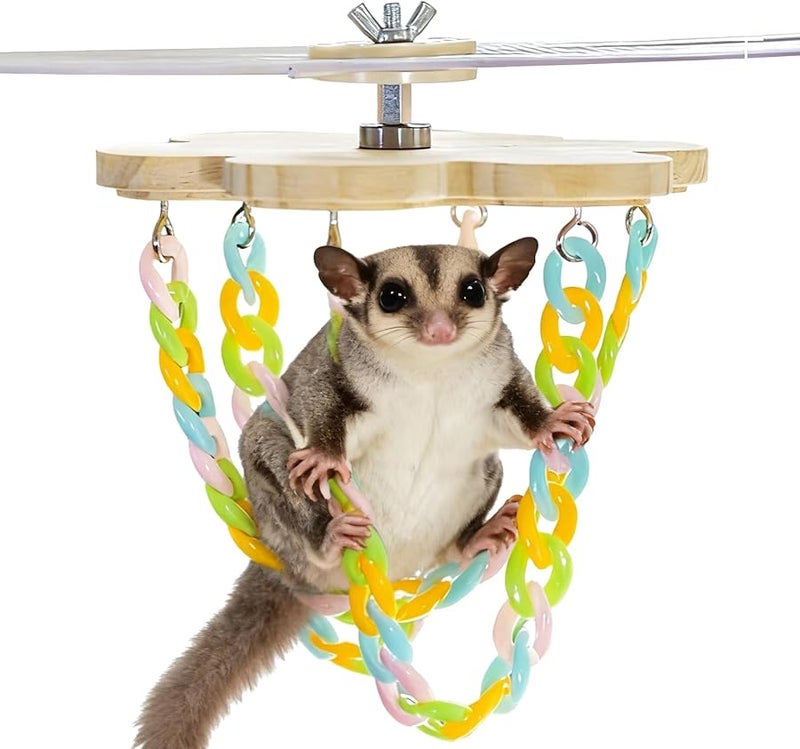 أرجوحة حيوان أليف صغيرة، قفص سنجاب، ملحق أداة تسلق خفيفة الوزن للسكر جلادير والطيور، للاستخدام الداخلي والخارجي - Image 1
