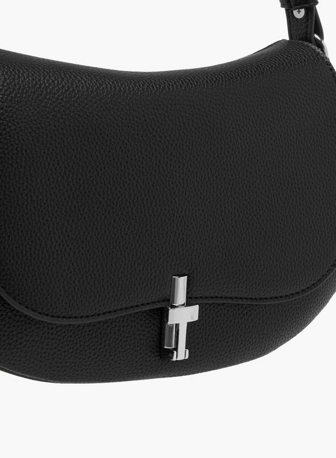 Flora Bella By Shoexpress Textured Crossbody Bag with Detachable Shoulder Strap  - Image 5