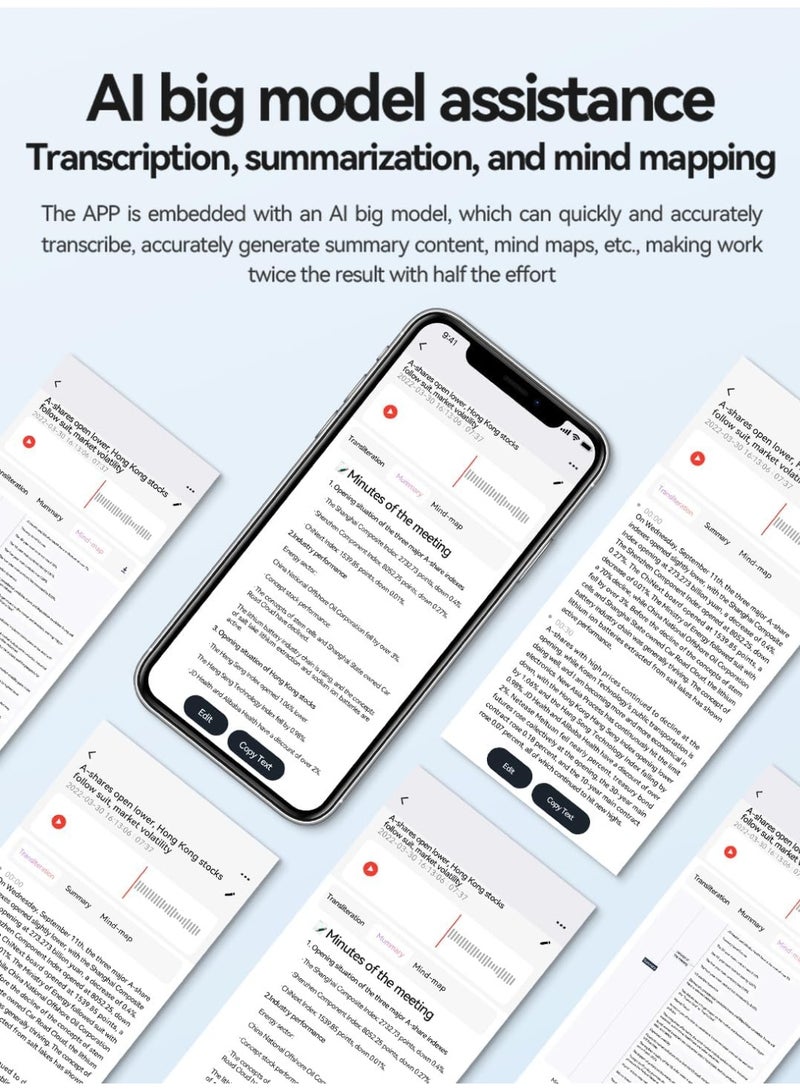 AI Voice Recorder with App Control, Supports 144 Languages, 64GB Memory, Ideal for Lectures and Interviews - Image 4