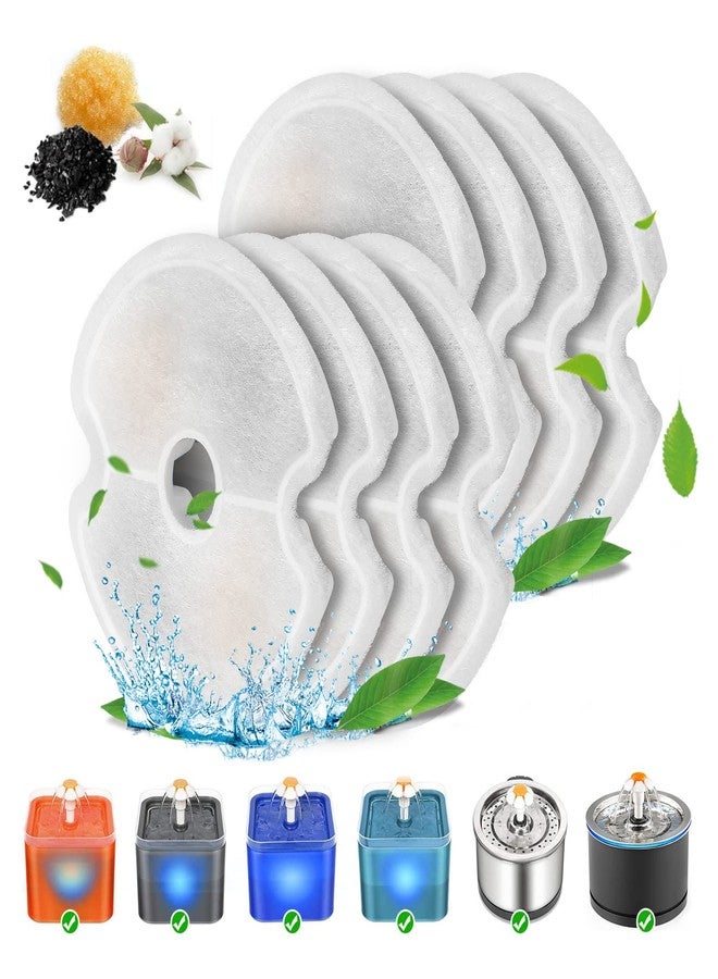 VinDox Cat Water Fountain Filters - 84oz/2.5L Stainless Steel, LED Night Light, 8 Packs - Image 1