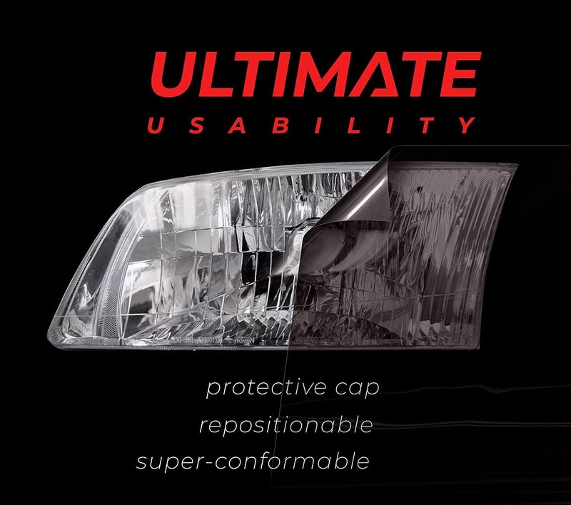 VViViD+ Ultimate Headlight Taillight Tint Vinyl Wrap (12" x 7ft, Light Smoke) - Image 4