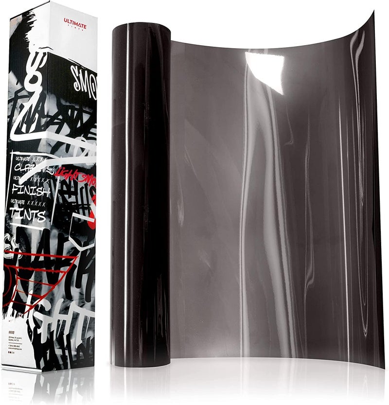 VViViD+ Ultimate Headlight Taillight Tint Vinyl Wrap (12" x 7ft, Light Smoke) - Image 1