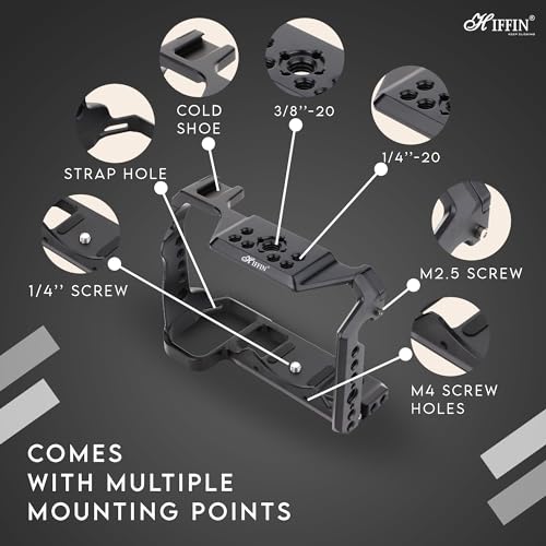 HIFFIN Upgrade Metal Cage for Nikon Z6II Z7II Z6 Z7 Z6ii Z7II Mirrorless, Extension Mount Microphone Fill Light Bracket Filming Accessories, with Cold Shoe - Image 2