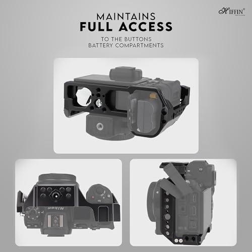 HIFFIN Upgrade Metal Cage for Nikon Z6II Z7II Z6 Z7 Z6ii Z7II Mirrorless, Extension Mount Microphone Fill Light Bracket Filming Accessories, with Cold Shoe - Image 4