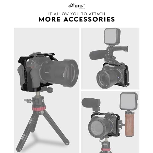 HIFFIN Upgrade Metal Cage for Nikon Z6II Z7II Z6 Z7 Z6ii Z7II Mirrorless, Extension Mount Microphone Fill Light Bracket Filming Accessories, with Cold Shoe - Image 3