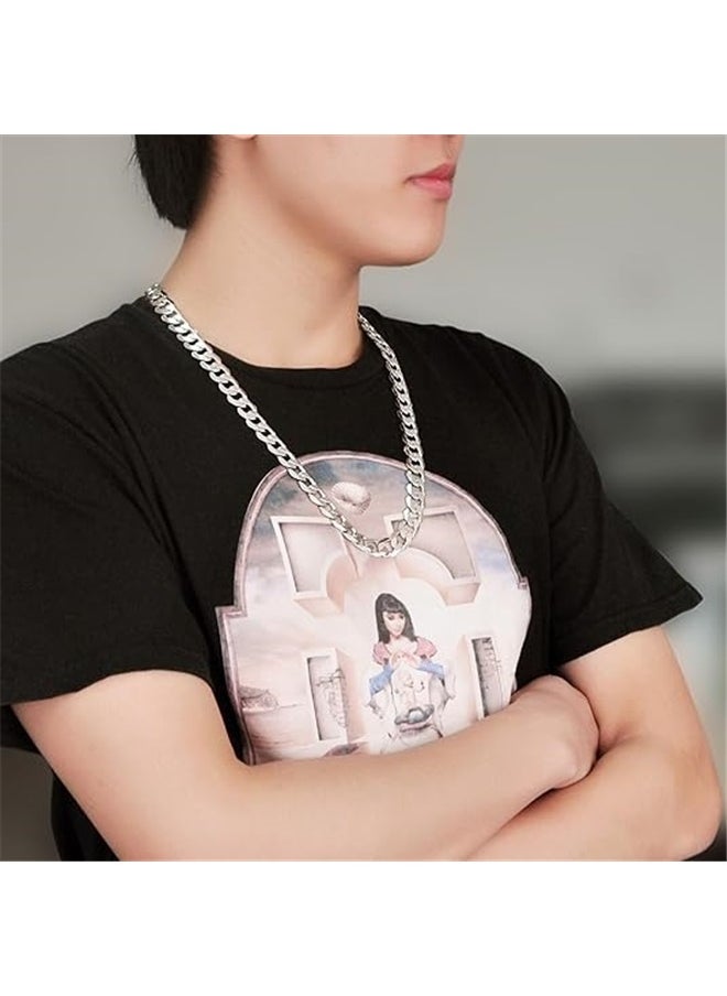 yongsheng Zinc Alloy Long Neck Chain Necklace, Big Chain Necklace Detachable Hip Hop Rapper Fake Necklace  - Image 5