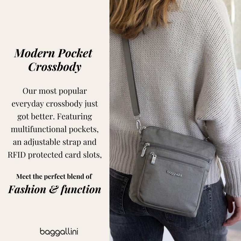 Baggallini Modern Pocket Crossbody Bag for Women, 8.5"x8.5" Handbag Purse with RFID, Lightweight Water-Resistant - Image 2