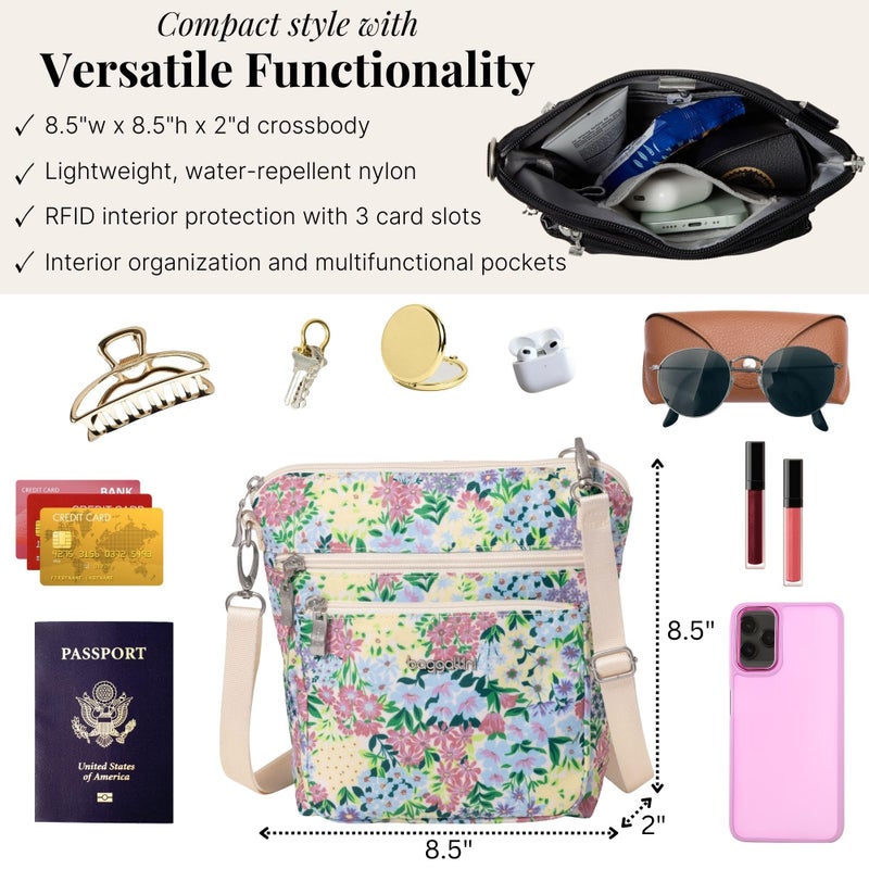 Baggallini Modern Pocket Crossbody Bag for Women, 8.5"x8.5" Handbag Purse with RFID, Lightweight Water-Resistant - Image 4