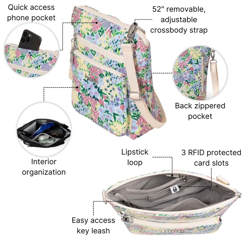 Baggallini Modern Pocket Crossbody Bag for Women, 8.5"x8.5" Handbag Purse with RFID, Lightweight Water-Resistant - Image 3