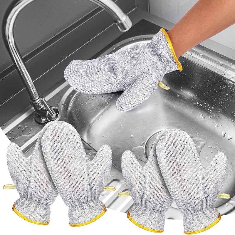 BLINE Wire Dishwashing Gloves Kitchen Cleaning Gloves Household Cleaning Tools Heat Insulation AntiHot Waterproof Durable Gloves Reusable Kitchen Gloves For Washing Dishes use in special kitchen 