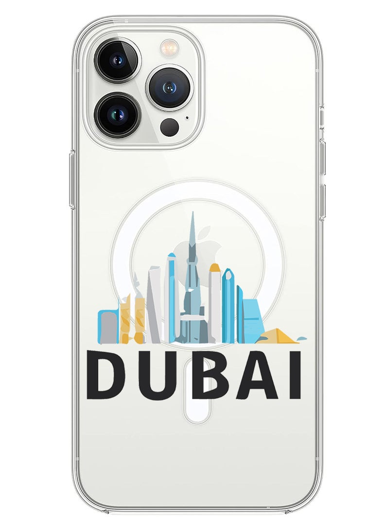 Theodor Magnetic Case for iPhone 14 Pro 6.1-inch Compatible with MagSafe Wireless Charging, Shockproof Phone Bumper Cover Dubai Black - Image 1