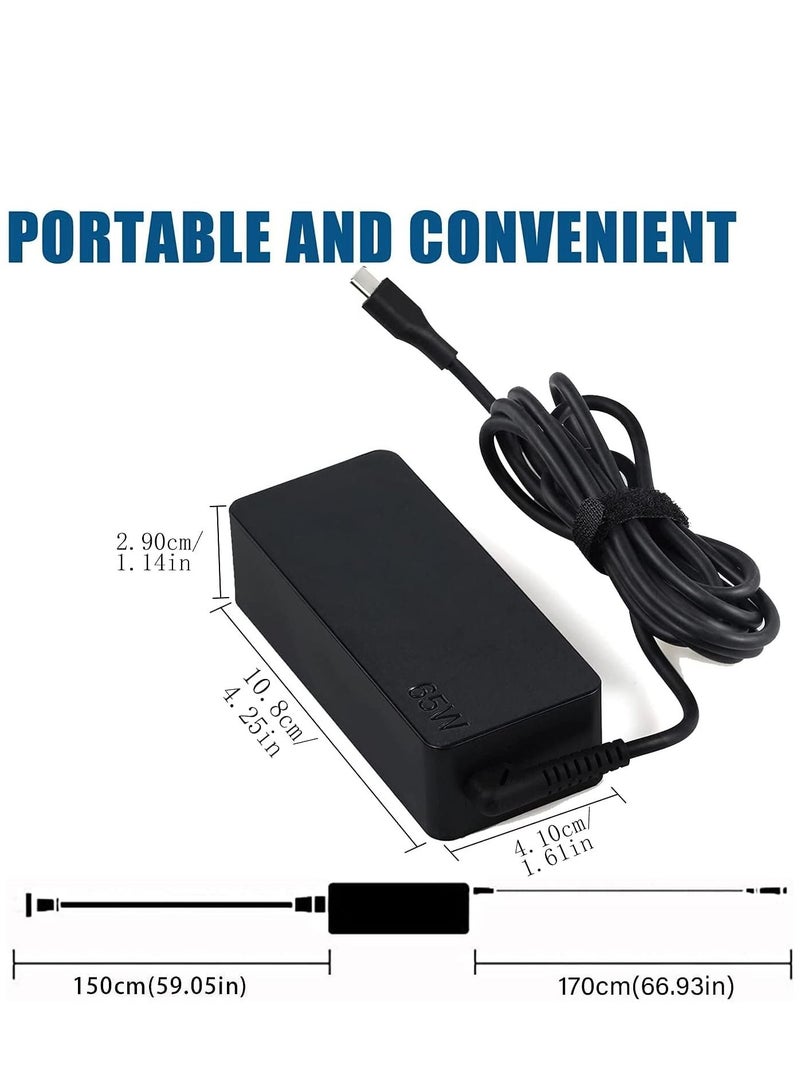 شاحن لاب توب يونيفرسال 65 وات 45 وات USB C بديل لشاحن Lenovo Thinkpad Yoga Chromebook HP Acer Asus Samsung Mac book pro Dell Chromebook Latitude xps 13 Series Fast Type C AC Adapter Power Cord Supply - Image 3