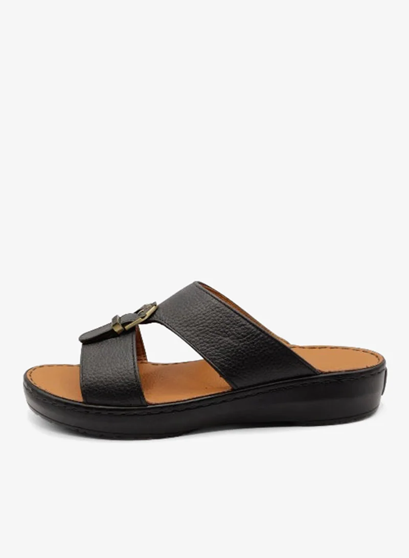 Al Reem Al Reem Z8028 Black Leather Men's Arabic Sandals